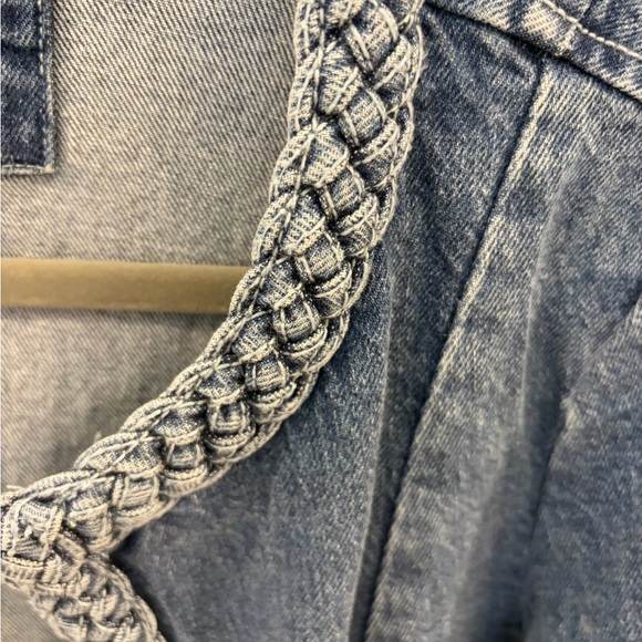 LOFT Braided Trim Jean Jacket in Indigo Blue - Picture 3 of 9